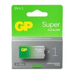 1 batteria alcalina 6LF22 9 V Super 