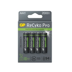 4 batterie ricaricabili NIMH Photoflash AA 1,2 V Recyko Pro 2000 mAh 4 batterie ricaricabili NIMH Photoflash AA 1,2 V Recyko Pro 2000 mAh