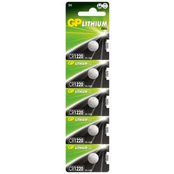 5 batteria a bottone litio CR1220 3 V 5 batteria a bottone litio CR1220 3 V