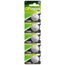 5 batterie a bottone al litio CR2450 3 V 5 batterie a bottone al litio CR2450 3 V