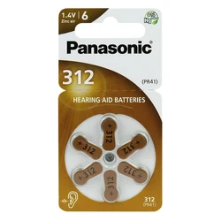 6 batterie acustiche zinco-aria 312 1,4 V 6 batterie acustiche zinco-aria 312 1,4 V