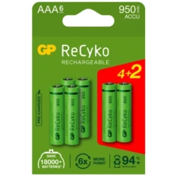 6 batterie ricaricabili NIMH AAA 1,2 V Recyko 950 mAh 6 batterie ricaricabili NIMH AAA 1,2 V Recyko 950 mAh