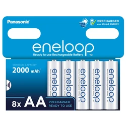 8 batterie ricaricabili NIMH AA 1,2 V 2000 mAh