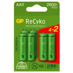 Blister da 6 batterie ricaricabile Recyko+ AA 2600mAh Blister da 6 batterie ricaricabile Recyko+ AA 2600mAh