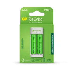 Caricabatterie standard GP E211 + 2 batterie NiMH AA 2100 mAh Caricabatterie standard GP E211 + 2 batterie NiMH AA 2100 mAh